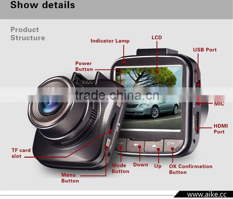 2016 NEW Mini Car DVR Camera G50 Novatek 96650 Full hd 1080P 2.0"LCD+WDR+G-Sensor+H.264 Video Recorder Dash Cam