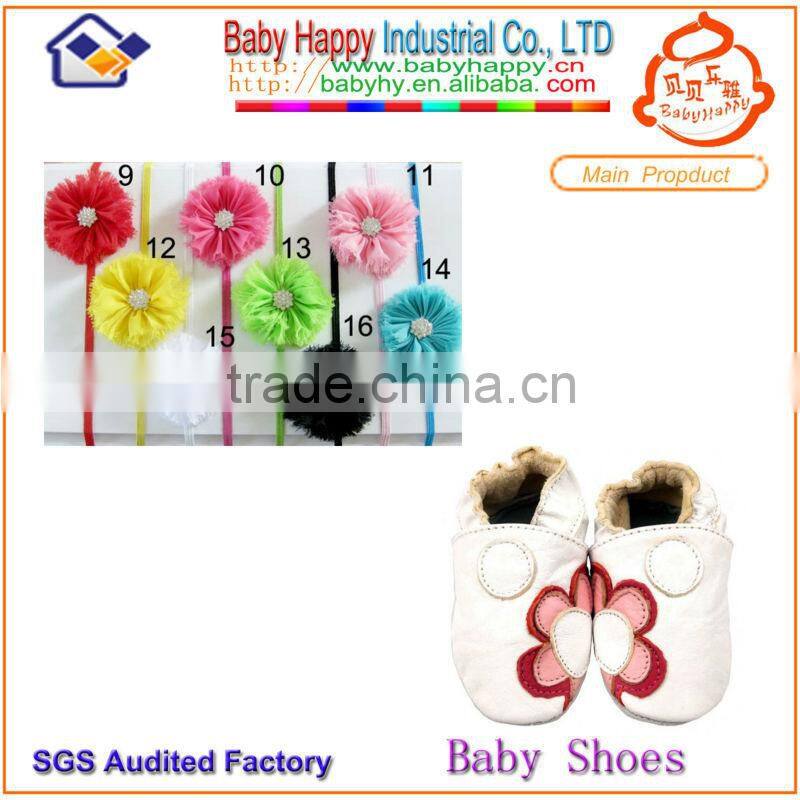 make baby leather shoes and headband set