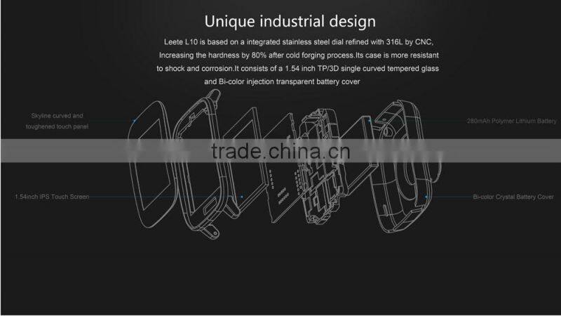 Alibaba hot supply Email,Bluetooth,MP3 Playback Feature and Android Operation System Smart Watch