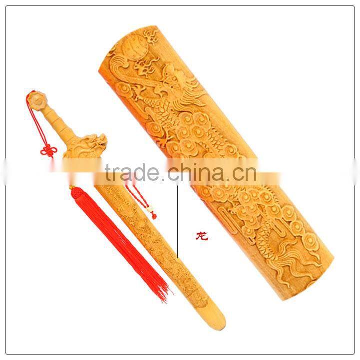 The lucky sword, the peach wood sword, wood crafts, home -guarding and fengshui, for security and peace home decoration