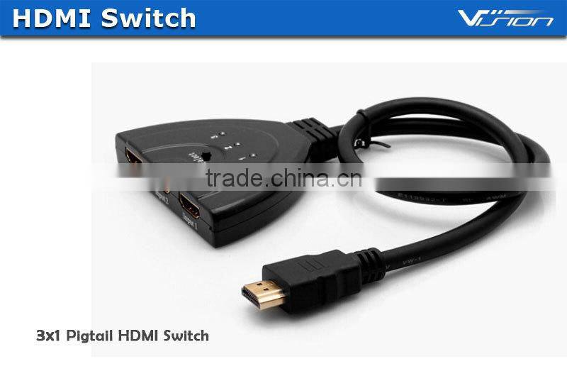 Vision 1.5FT 1080p 3D 3x1 pigtail HDMI switch