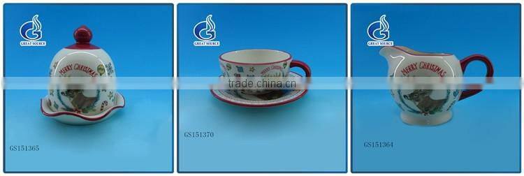 cheap ceramic christmas butter dish with lid