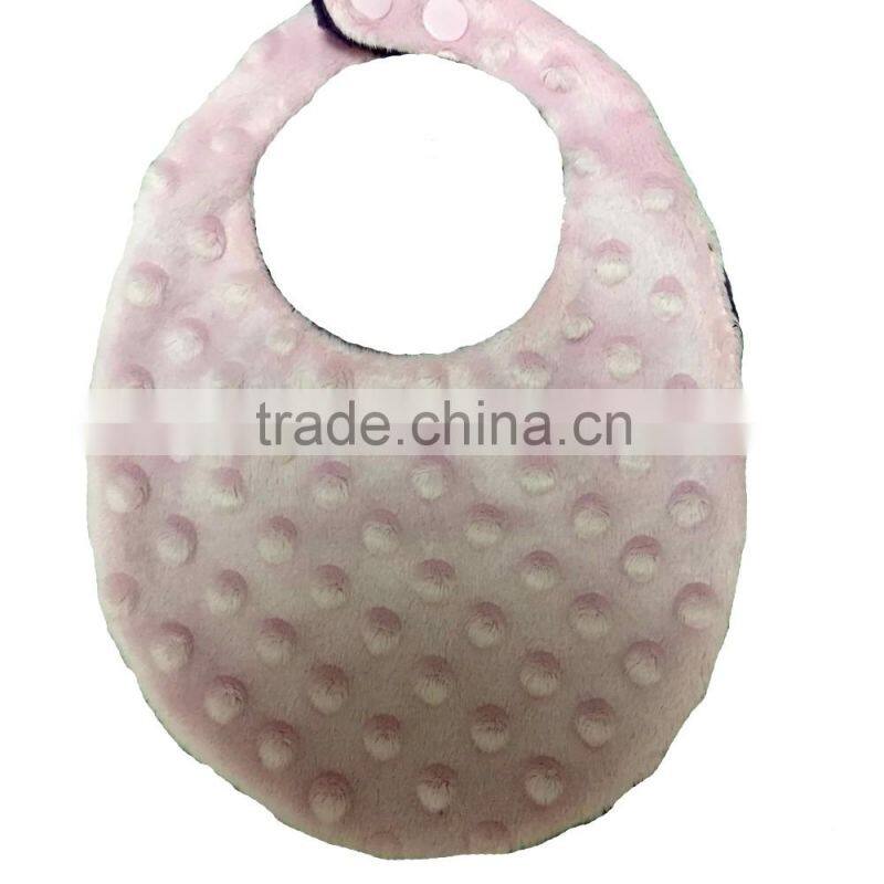 OEM Service Lt Pinky Purple Minky Dot Super Soft Circular Baby Girl Bib