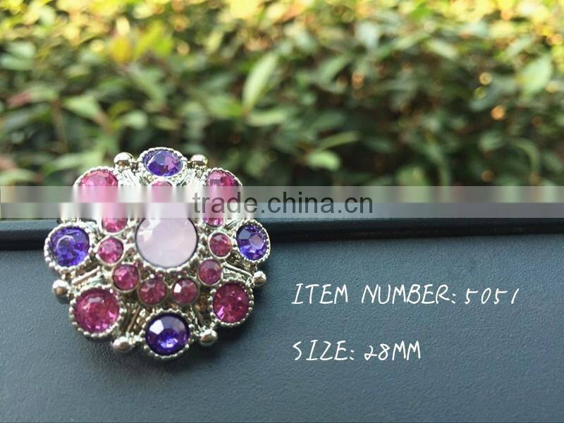 2016 rhinestone acrylic plastic colorful button sewing with shank bulk cheap high quality button flower center