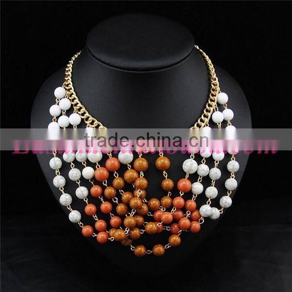 Multi color bead necklace designs/candy color beaded necklace