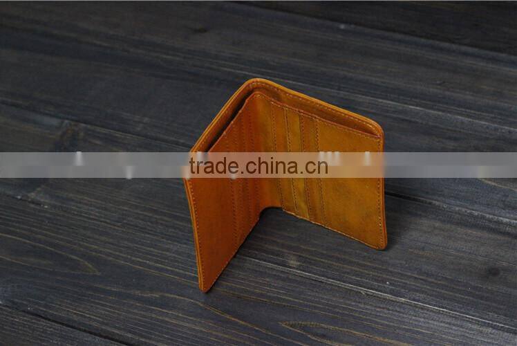 Short Wallet,Vegetable Tanned Leather Wallet Of Male and Female