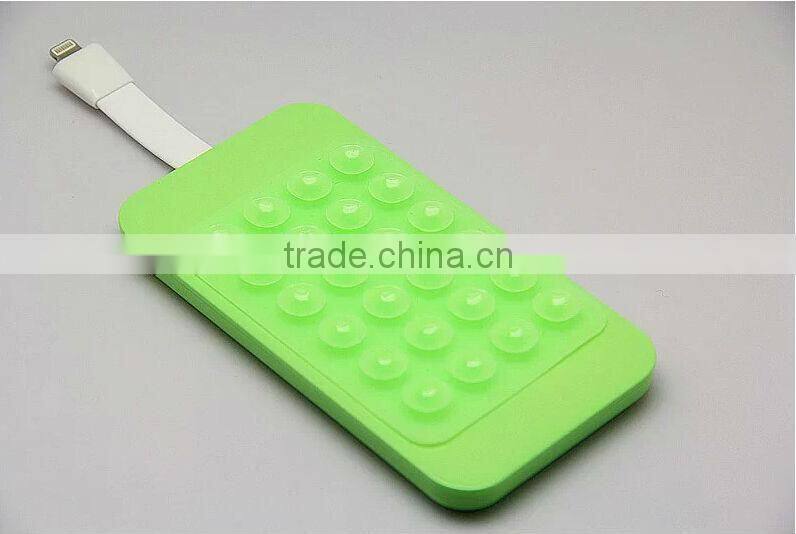 2014 new type 4000mah power bank popular sucker power bank has six colors