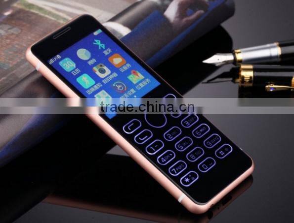 318-Full Aluminum Thin Cellphone Elderly Phone Student Phone Business Backup Phone 1800mAh 2.3Inch with Colorful Glass