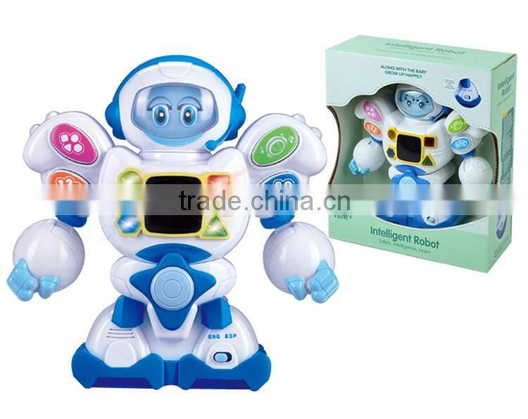 English and Spanish battery operated kids robot toys with light and music