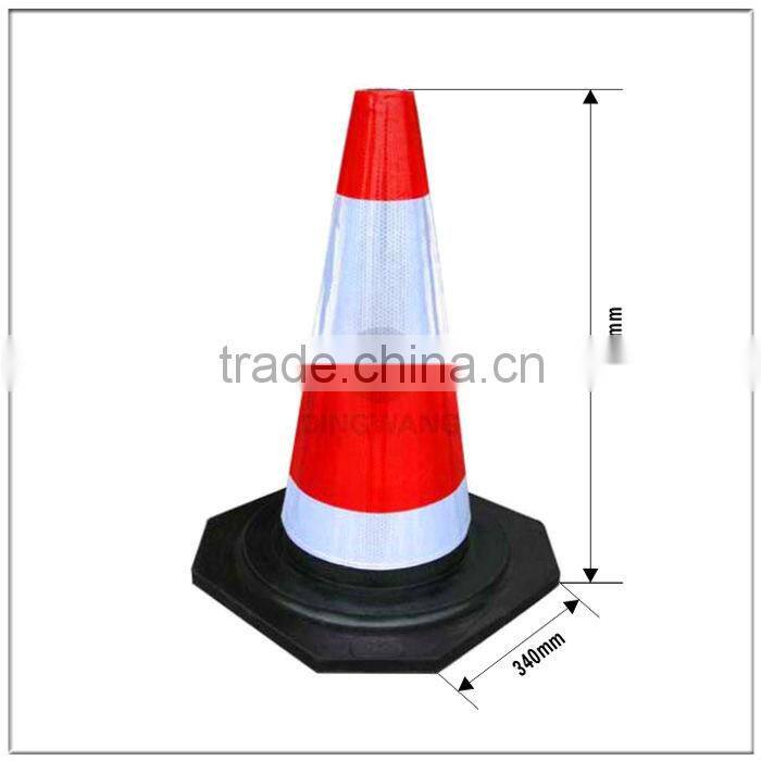 Black rubber traffic cone black base