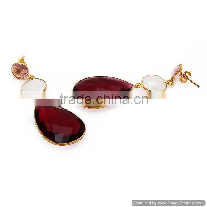 Loyal Promise Red Garnet Hydro Earring, Fine Silver Jewellery, 925 Silver Jewellery