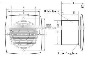 4 Inch Small ABS Exhaust Toilet Fan with Shutter/Damper