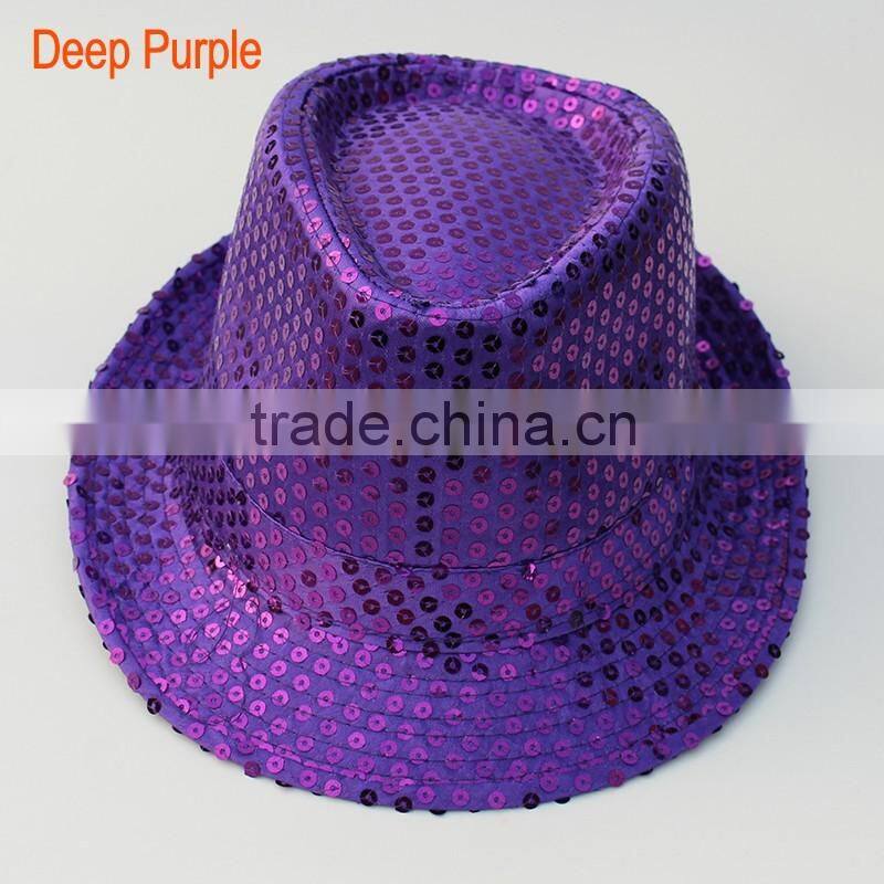 Fashion Flashing Fedora Sequin Gangster Hat Hot Jazz Hat Cap