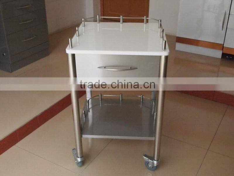 Dental stainless steel mobile cabinet, dental trolley