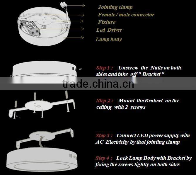 Hot Selling New Product for 2015 led downlight retrofit dimmable led recessed light 12W