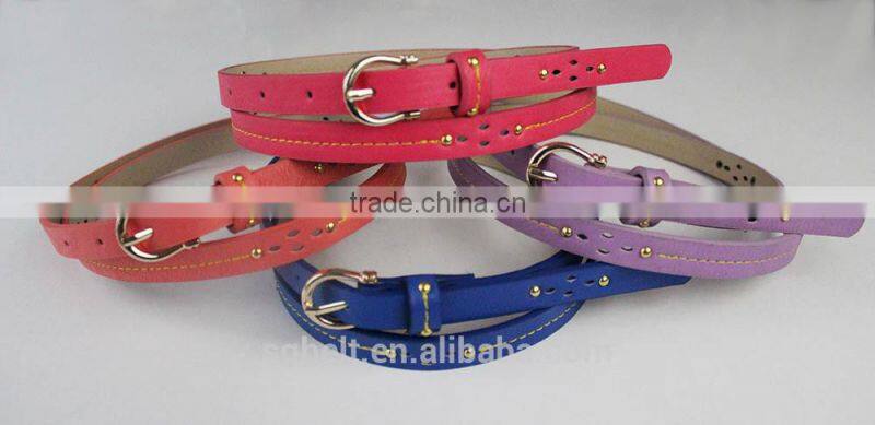 New style Lady leather belts leather belts with alloy buckle PU skinny belts