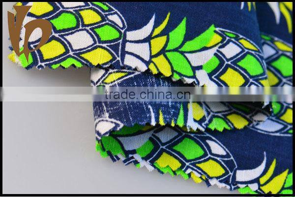 2015 new design Thailand style 51%linen 49%cotton print fabric/ linen cotton fabric/ linen fabric/ cotton fabric for t shirt