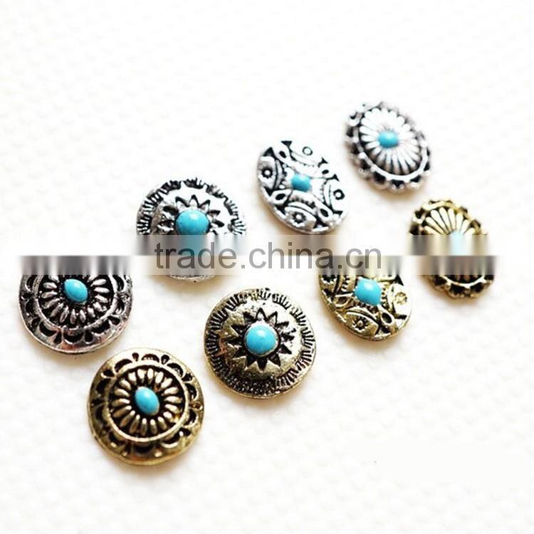 2016 New Arrival Wholesale Punk style 3D Alloy Metal Nail Art Decoration Stickers Metallic Stud Rivet For False Finger Tips