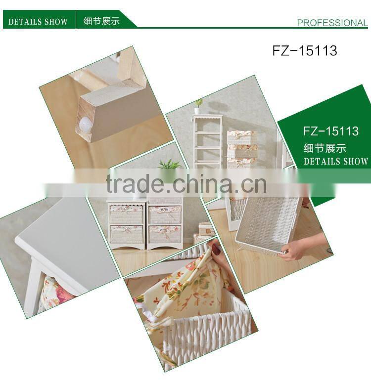 Wooden Storage Cabinet With Rattan/Wicker Drawer