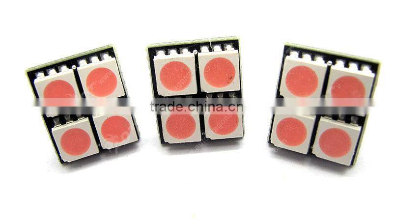 Error Free Canbus 501 T10 W5W 194 4pcs 5050 SMD LED Lighting Bulb Pink Color