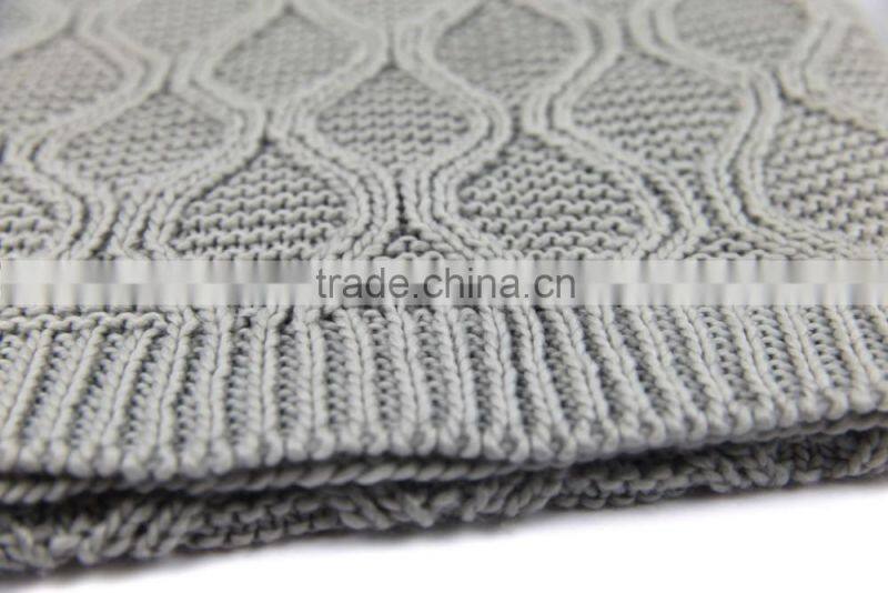 Grey chunky warm scarf women knit Hat and knit Scarf kit set