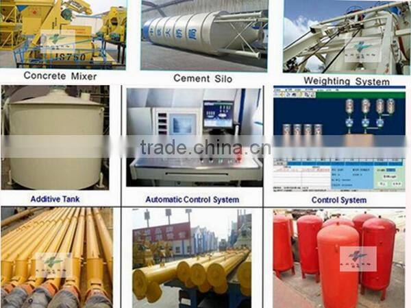 Reliable mini compact 35m3/h concrete batching plant with bucket loading