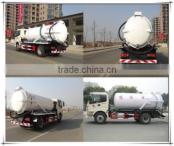 4X2 Vacuum Sewage Suction Truck, Foton sewage pump truck, 8cbm Sewage Sucking Tanker Truck for sale