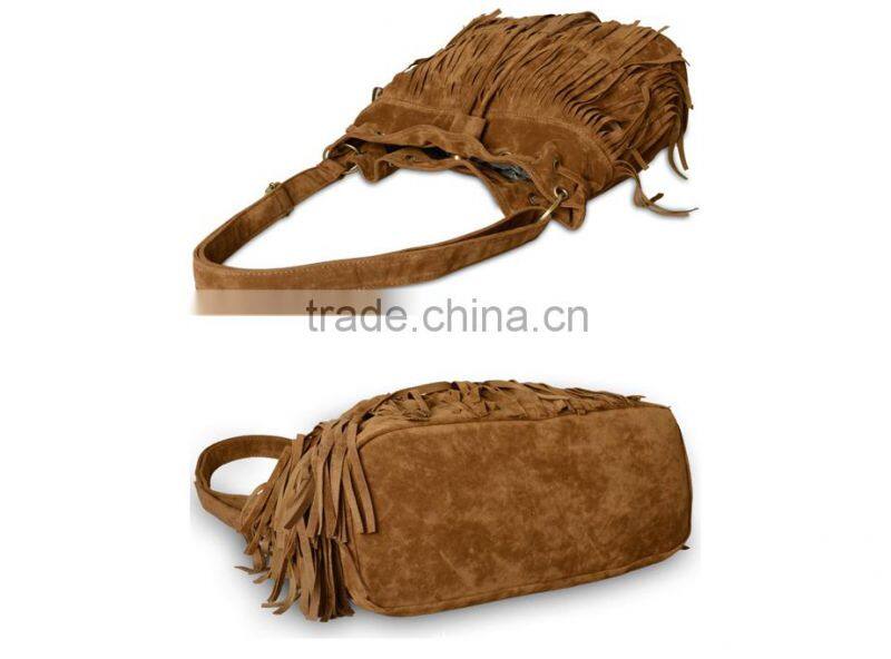 2015 Hot sale Women Tassel Bag Faux Suede Shoulder Bag Women Messenger Bag Wholesale