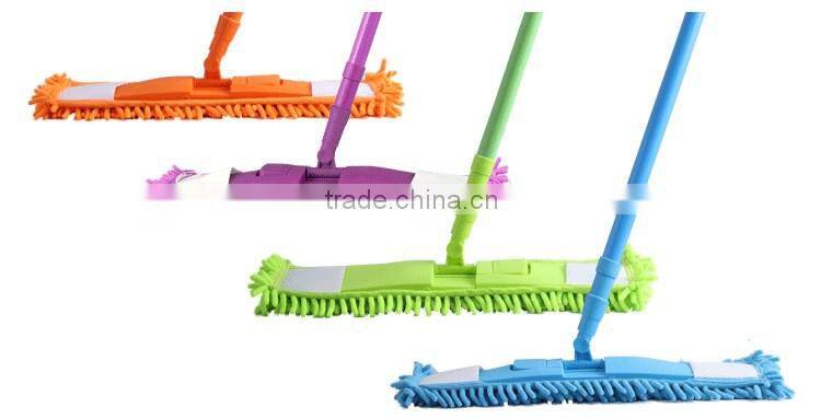 Chenille Flat Mop with Removable Mop-head, Foldable Chenille Mop
