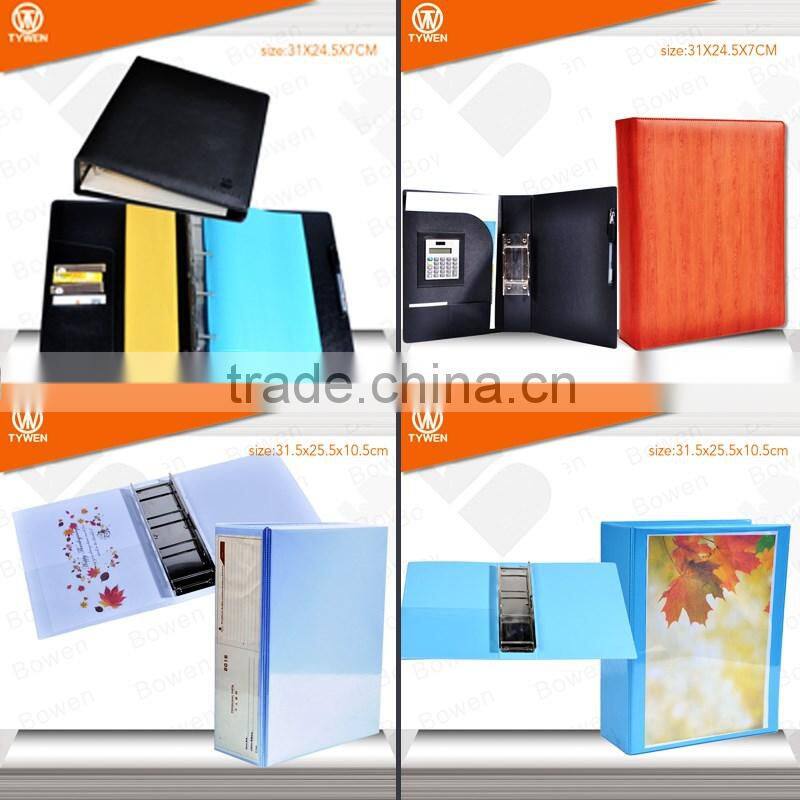 leather folder with 3 ring binder/organized file folder