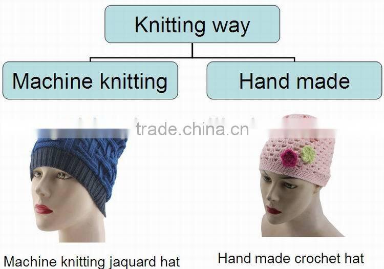 2014 White Women Knitted Hat in 100% Acrylic