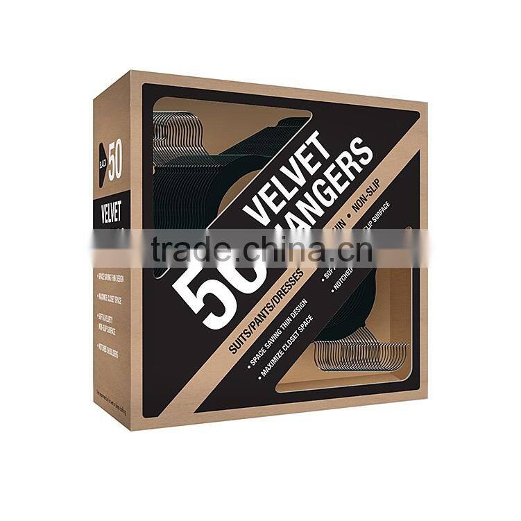 50 Pack Velvet Touch Suit Hanger, Velvet Flocked Suit Hanger with U Notches, Most Popular Basic Item
