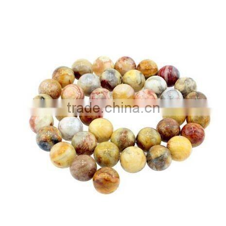12mm natural round crazy agate semi-gemstone loose beads