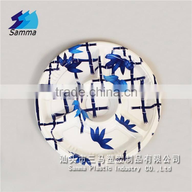 SM1-2116ZY-B 4 compartment SGS Certification round tray for sushi