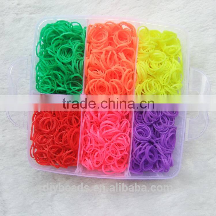 rubber bands in three layers plastic box with components loom bands for kids diy jewerly