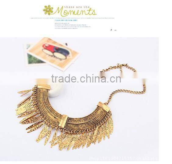 Antique Gold Plated Choker Collar Vintage Pendant Statement Necklace Women Necklaces & Pendants Fashion Necklaces for Women 2014