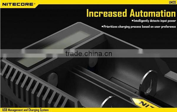 LCD Smart Charger Nitecore UM 20 US/EU/UK/AU Plug Nitecore UM 20 charger UM 20 battery charger fit for 18650 rechargeable cells