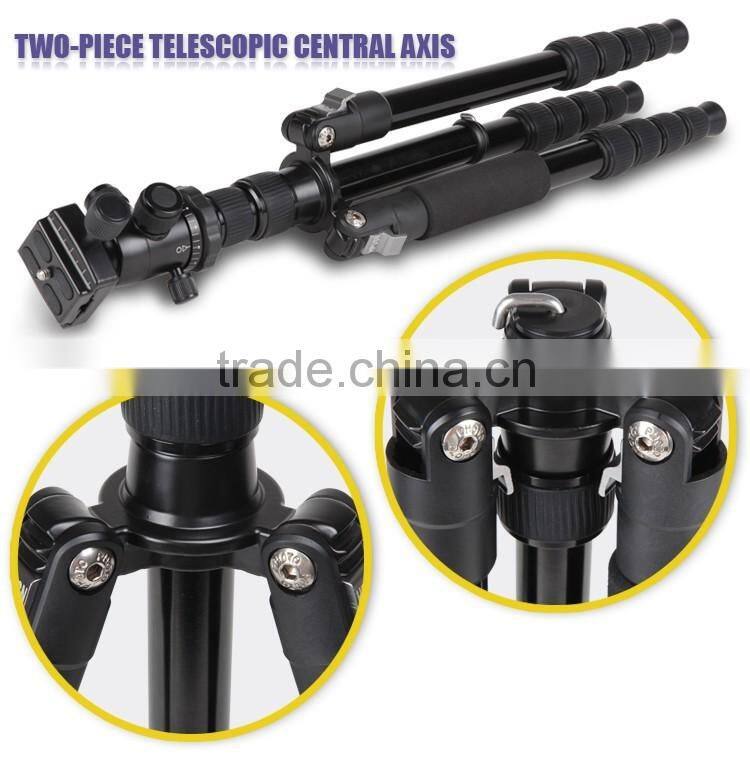 Hpusn 035lpro professional ball head aluminum tripod portable travel dslr camera tripods