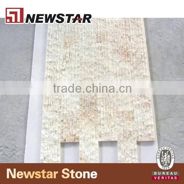 Machine pull beige slate wall cladding