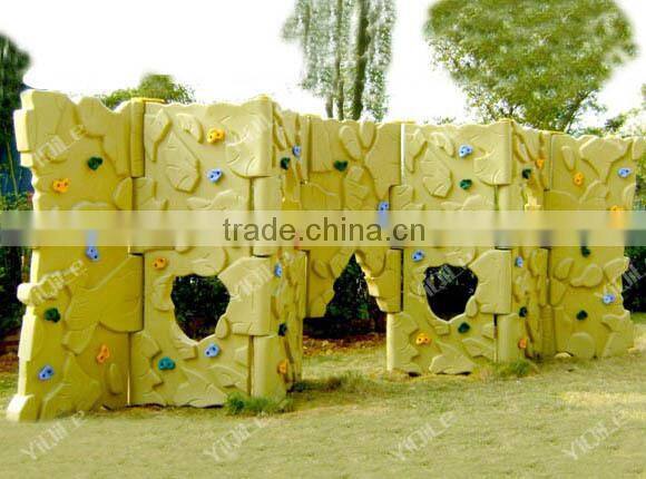 2015 hot sale plastic kids indoor and outdoor rock climbing wall