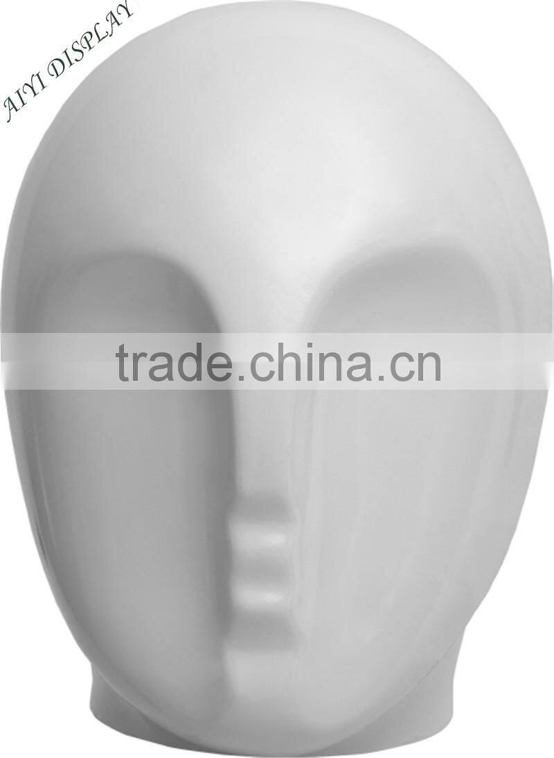 White Glossy Plastic Female Mannequin Head