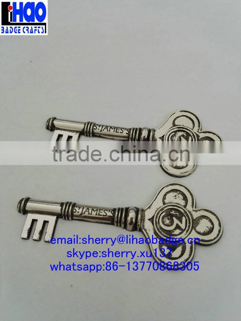 metal antique key shaped key chain,metal key tag