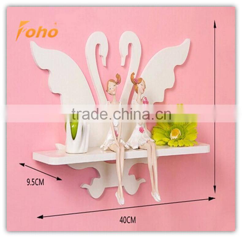 2015 hot sale Decorative Pure White WPC Carved Display Hollow Out Floating Shelf