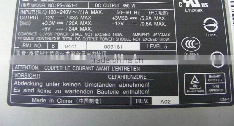 GD323 0GD323 CN-0GD323 PS-5651-1 650W Power Supply for PowerEdge 1800 with warranty