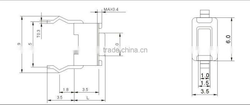 2 pin tact switch TS-1101R