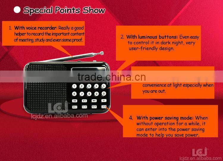 L-065 fm radio card reader speaker,mini card reader speaker,micro sd memory card reader speaker