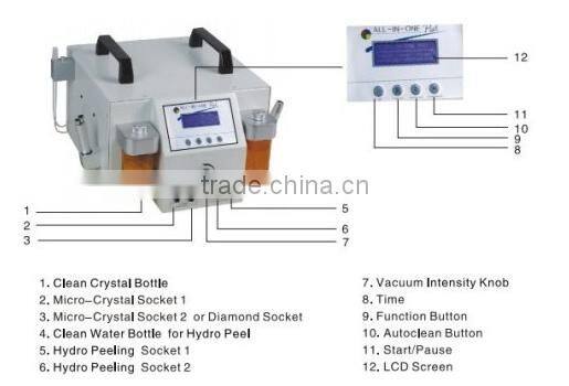 Top selling water jet/ diamond/ crystal/4 in 1 microdermabrasion machine