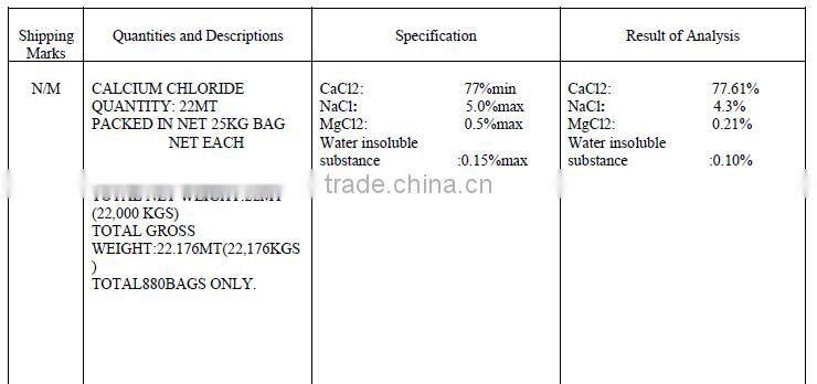 dihydrate /anhydrous / hexahydrate calcium chloride