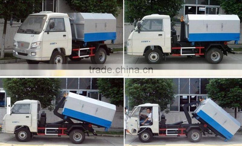 Truck mounted Hook Lift Garbage Box with Wheels / Garbage Truck