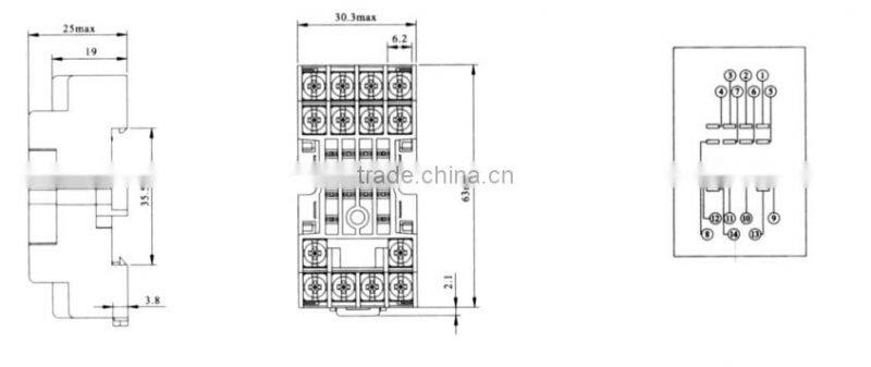 HEIGHT Hot Sale PX78714-E Relay Socket / 14pin Relay Socket/General relay socket with High Quality Factory Price